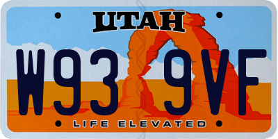 UT license plate W939VF