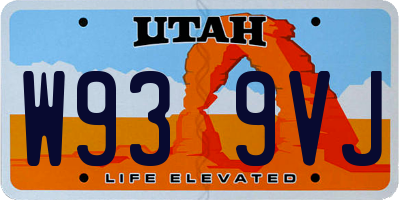 UT license plate W939VJ