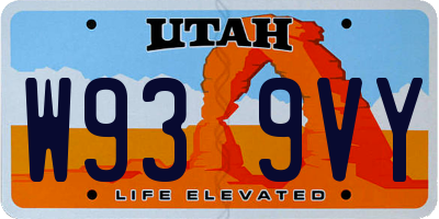 UT license plate W939VY