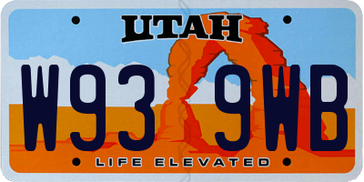 UT license plate W939WB