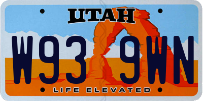 UT license plate W939WN