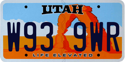 UT license plate W939WR