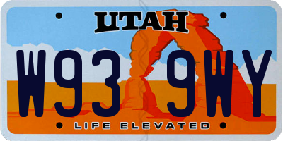 UT license plate W939WY