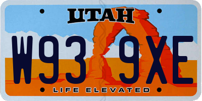 UT license plate W939XE