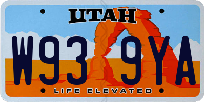 UT license plate W939YA