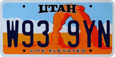 UT license plate W939YN