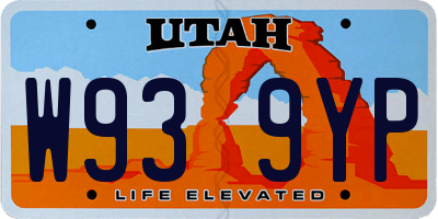 UT license plate W939YP