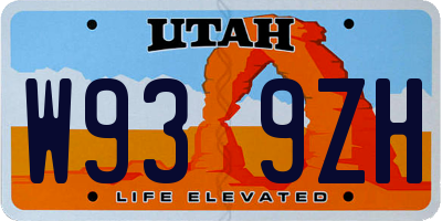 UT license plate W939ZH