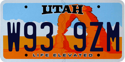 UT license plate W939ZM