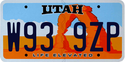 UT license plate W939ZP