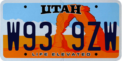 UT license plate W939ZW