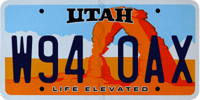 UT license plate W940AX