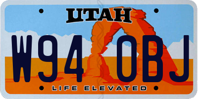 UT license plate W940BJ