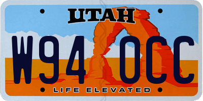 UT license plate W940CC