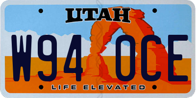 UT license plate W940CE