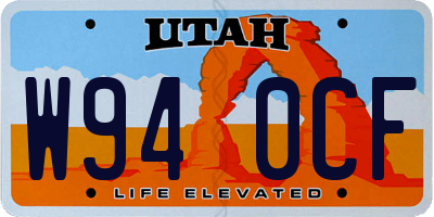UT license plate W940CF