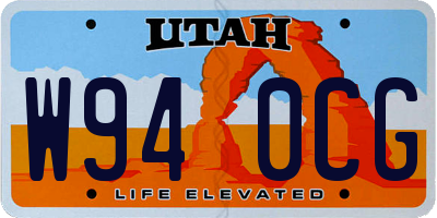 UT license plate W940CG