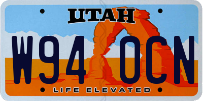 UT license plate W940CN