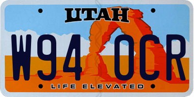 UT license plate W940CR
