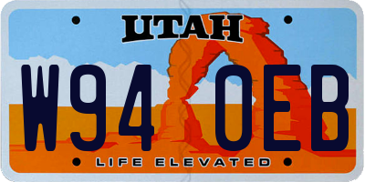 UT license plate W940EB