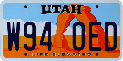 UT license plate W940ED