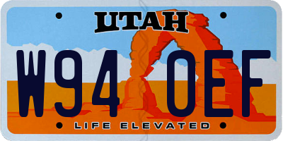 UT license plate W940EF