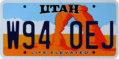 UT license plate W940EJ