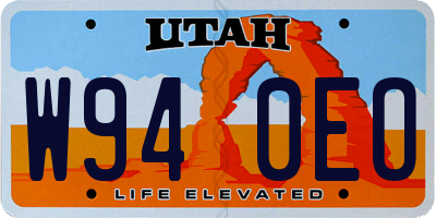 UT license plate W940EO