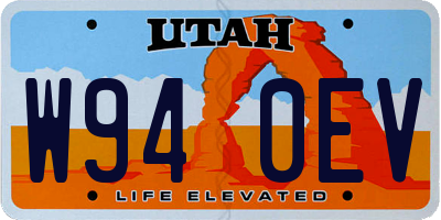 UT license plate W940EV