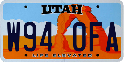 UT license plate W940FA