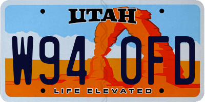 UT license plate W940FD