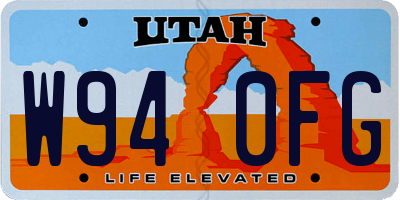 UT license plate W940FG