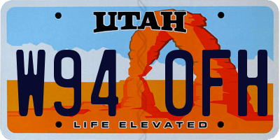UT license plate W940FH