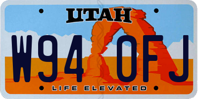UT license plate W940FJ