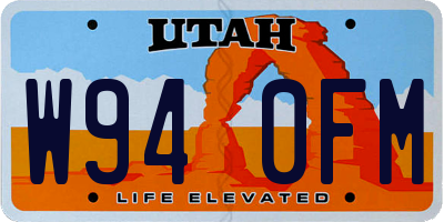 UT license plate W940FM