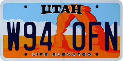 UT license plate W940FN