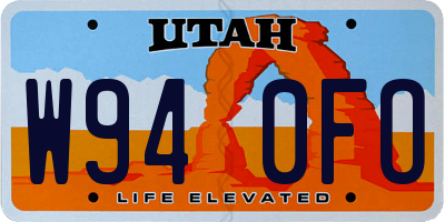 UT license plate W940FO