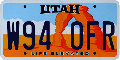 UT license plate W940FR