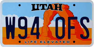 UT license plate W940FS
