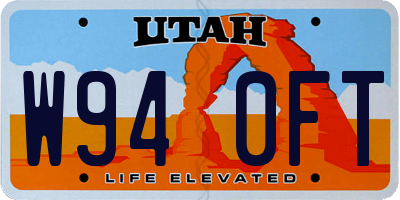 UT license plate W940FT