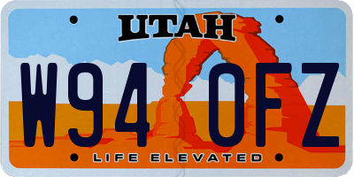 UT license plate W940FZ