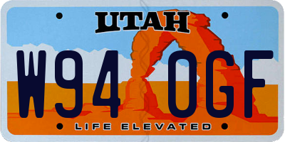 UT license plate W940GF