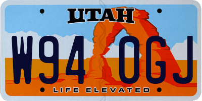 UT license plate W940GJ