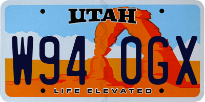 UT license plate W940GX