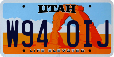 UT license plate W940IJ