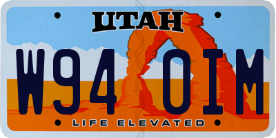 UT license plate W940IM