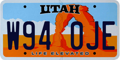 UT license plate W940JE