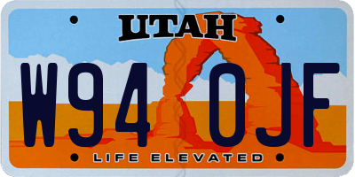 UT license plate W940JF