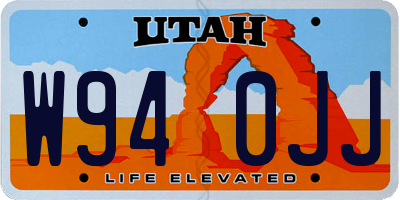 UT license plate W940JJ