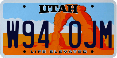 UT license plate W940JM